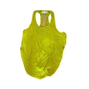 NWT Niyama Sol split tank Chartreuse tank top yellow mustard yoga activewear